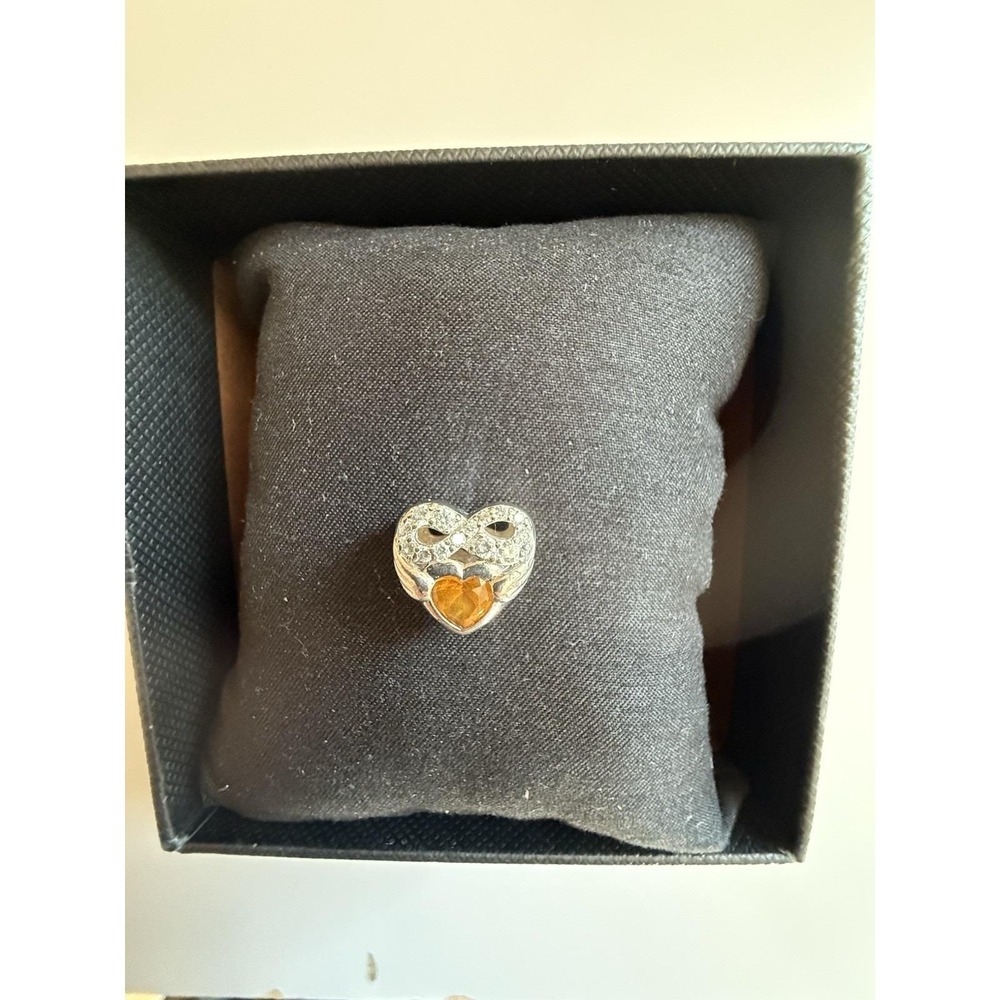 Exquisite November Birthstone Angel Infinity Heart Charm Fit Bracelet